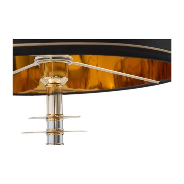 Czarna lampa stojąca z konstrukcją w złotym kolorze Mauro Ferretti Terra-image-3