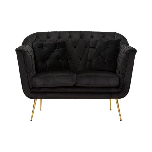 Czarna aksamitna sofa 130 cm Budapest – Mauro Ferretti