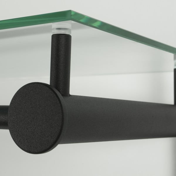 Czarny metalowy wieszak ścienny z półką Suza – Spinder Design-image-3