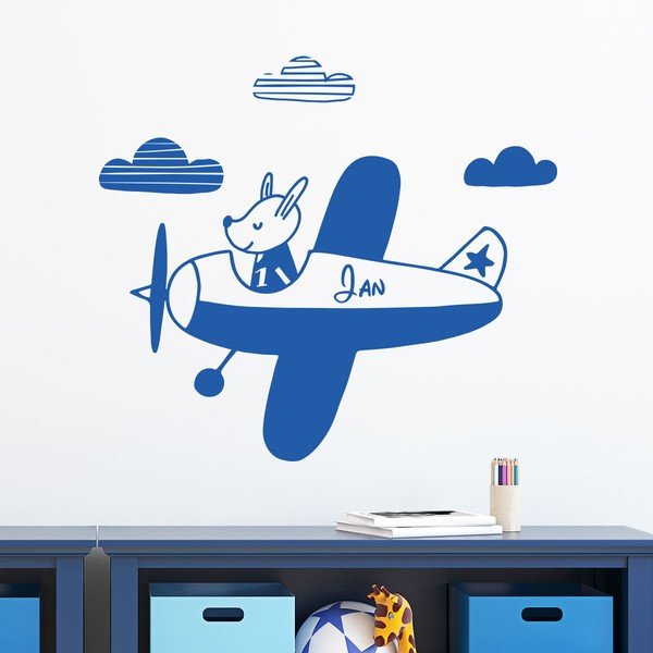 Naklejka ścienna z imieniem Ambiance Puppy On The Plane-image-1