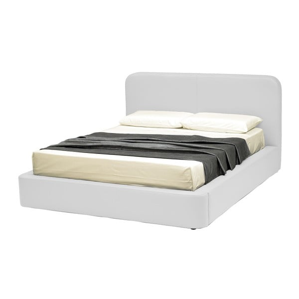 Białe łóżko dwusobowe ze schowkiem 13Casa Pegasus, 160x190 cm