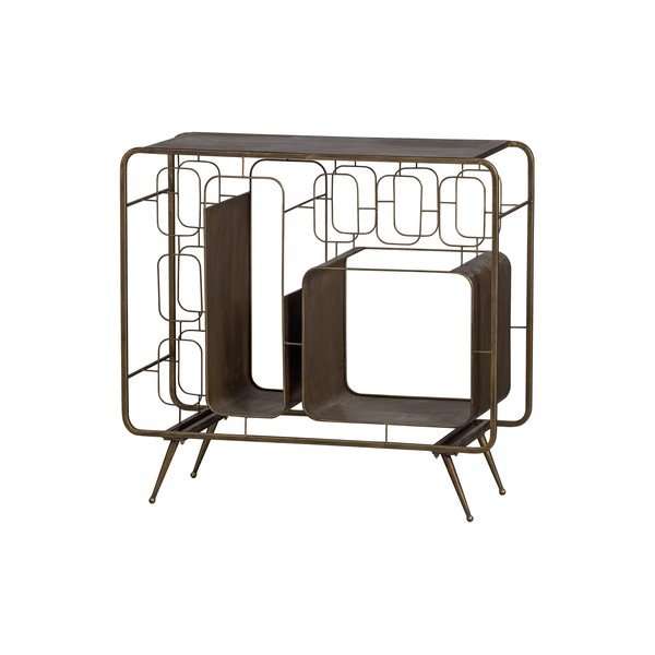 Metalowa szafka na wino w kolorze złota liczba butelek 6, 87x80,5x33 cm Capo – WOOOD-image-2