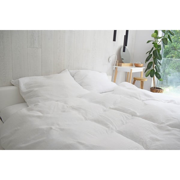 Biała muślinowa pościel jednoosobowa 140x200 cm Plain Muslin – Butter Kings-image-1