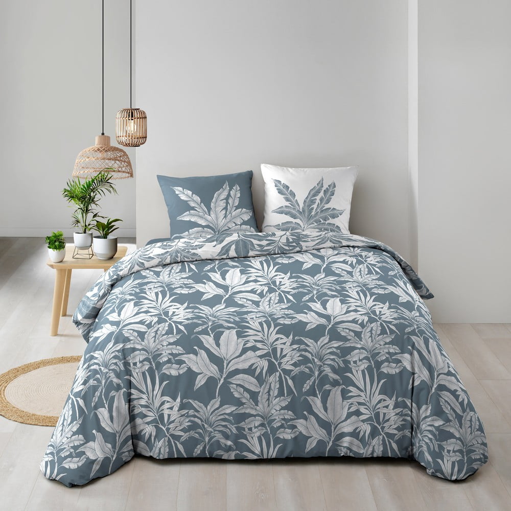 Biało-niebieska bawełniana pościel dwuosobowa 240x220 cm Hera – douceur d'intérieur (zdjęcie 5)