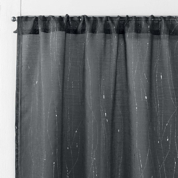 Antracytowe firanki z woalu zestaw 2 szt. 70x200 cm Filiane – douceur d'intérieur-image-1