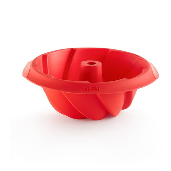 Czerwona silikonowa forma do babki Lékué, ⌀ 20 cm