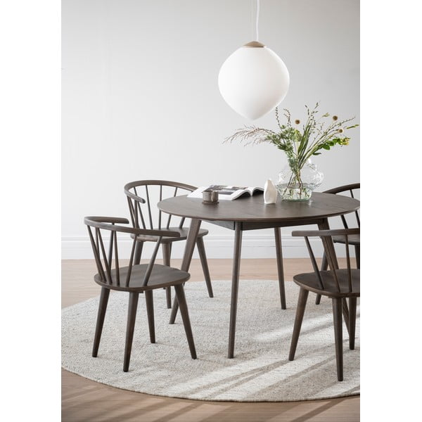 Ciemnobrązowy okrągły stół w dekorze dębu ø 115 cm Yumi – Rowico-image-4