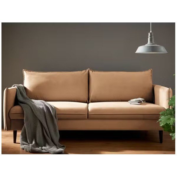 Brązowa aksamitna sofa 203 cm Juli – Ropez-image-1
