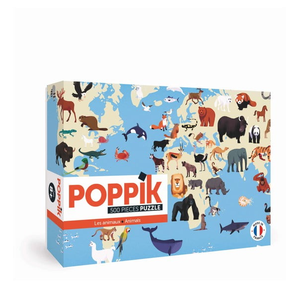Naklejkowe puzzle Poppik Zwierzęta, 500 elementów