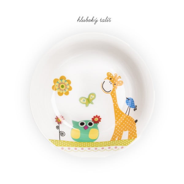 3-częściowy zestaw dziecięcych porcelanowych naczyń Orion Giraffe-image-2
