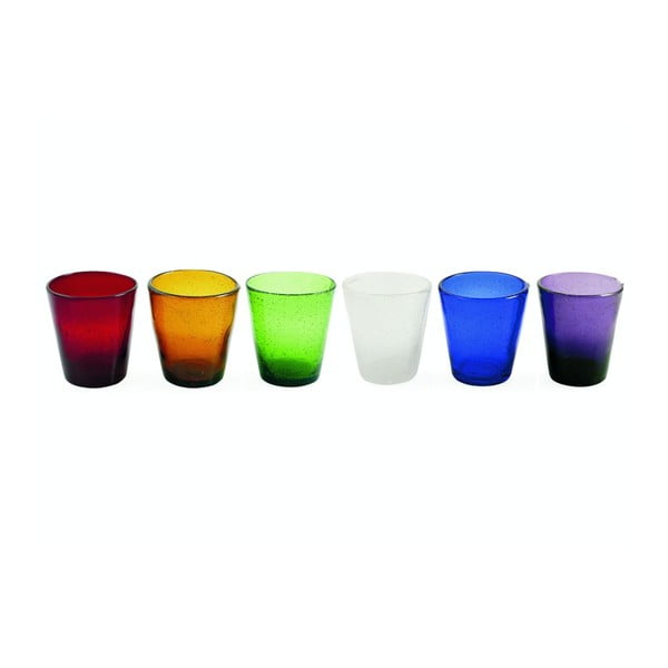 Zestaw 6 kolorowych szklanek z dmuchanego szkła VDE Tivoli 1996 Cancun Agua, 240 ml
