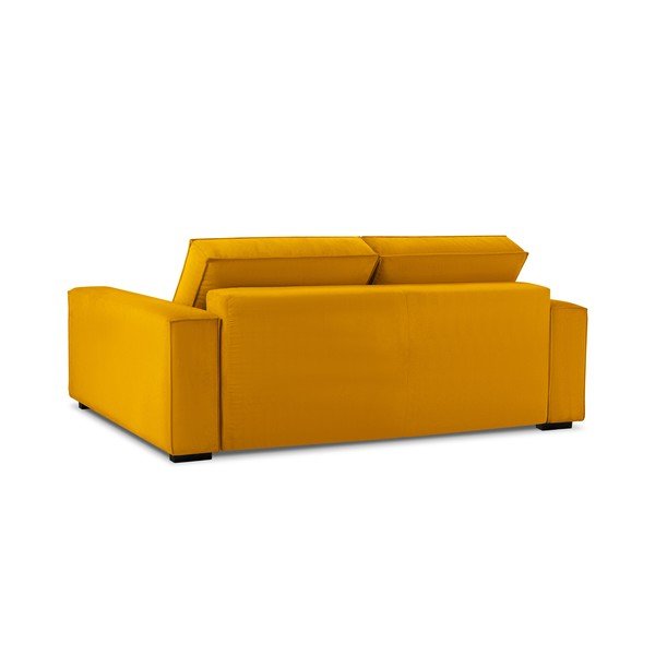 Żółta sztruksowa rozkładana sofa Mazzini Sofas Azalea-image-4