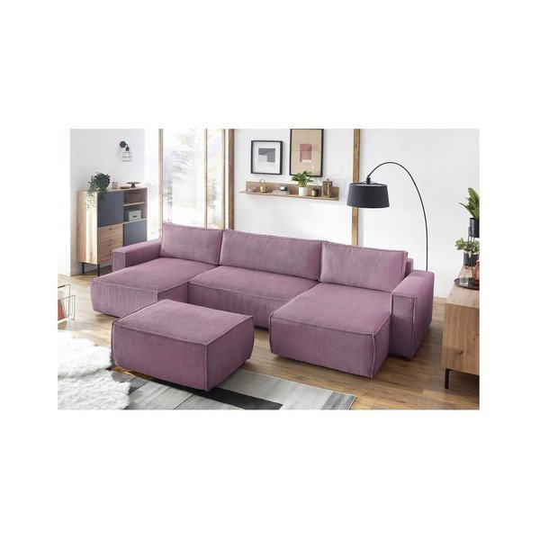 Różowy sztruksowy puf Nihad – Bobochic Paris-image-4