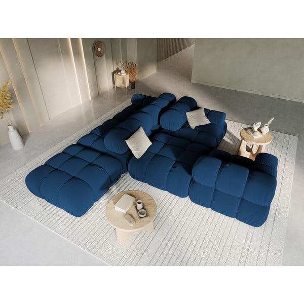 Niebieska aksamitna sofa 282 cm Bellis – Micadoni Home-image-1