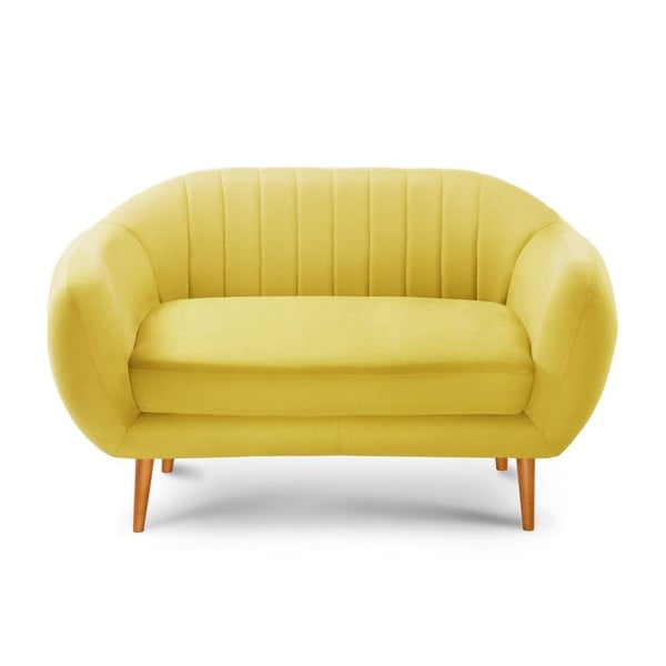Żółta sofa 2-osobowa Scandi by Stella Cadente Maison Comete