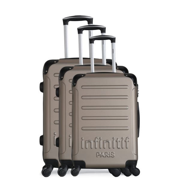 Komplet 3 walizek podróżnych na kółkach w kolorze złota Infinitif Horten-A