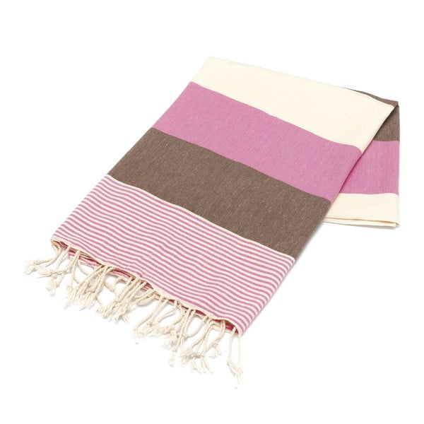 Ręcznik hammam American Stripes Pink, 100x180 cm