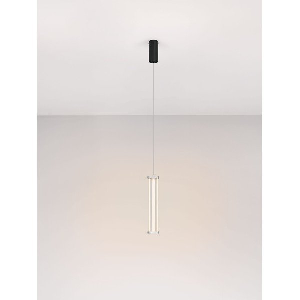 Metalowa lampa wisząca LED ze ściemniaczem w kolorze matowej czerni/w kolorze matowego srebra z kloszem ze szkła akrylowego ø 6 cm Pheme – Nova Luce-image-4