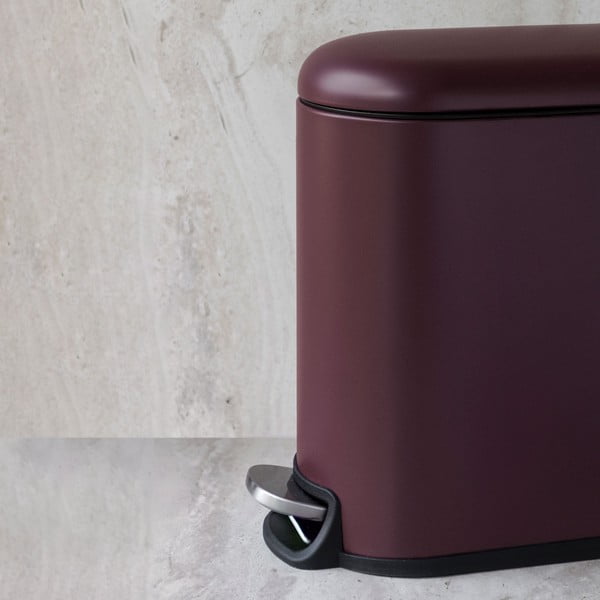 Ciemnofioletowy metalowy kosz na śmieci z pedałem 5 l Mini Walther – Mette Ditmer Denmark-image-1