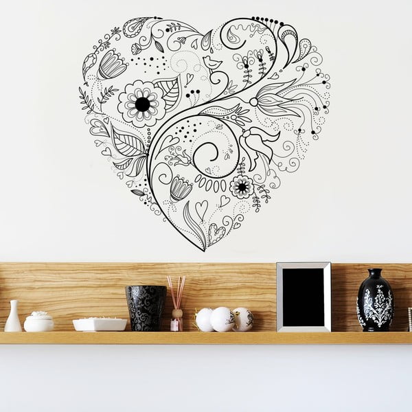 Naklejka dekoracyjna na ścianę Floral Heart