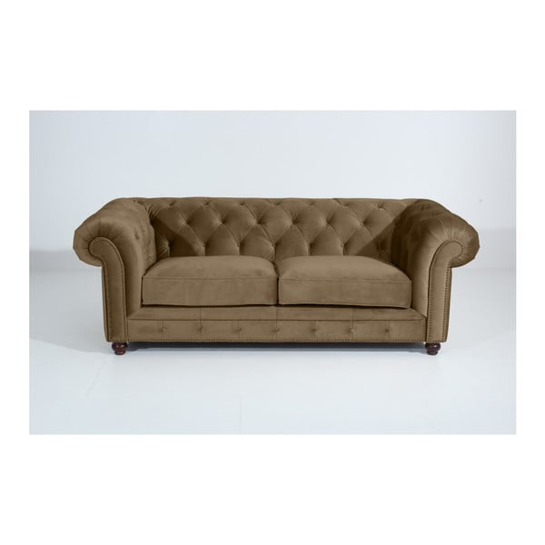 Piaskowobrązowa sofa Max Winzer Orleans Velvet, 216 cm