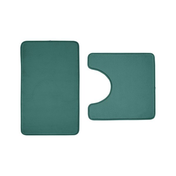 Zielone dywaniki łazienkowe do WC z pianki pamięciowej zestaw 2 szt. 50x80 cm Anti-Bacterial – Catherine Lansfield