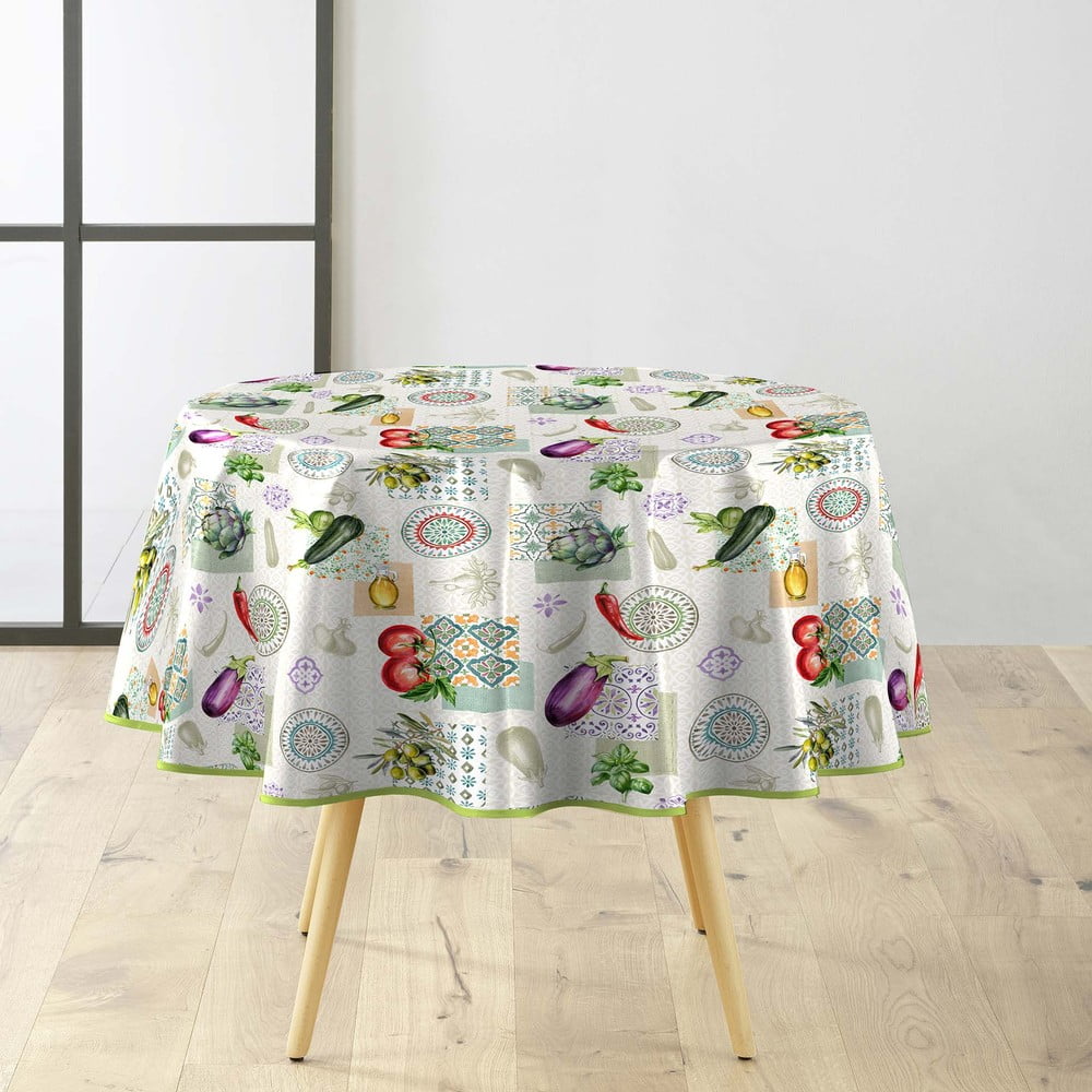 Obrus zmywalny z PCV ø 160 cm Vegetalia – douceur d'intérieur