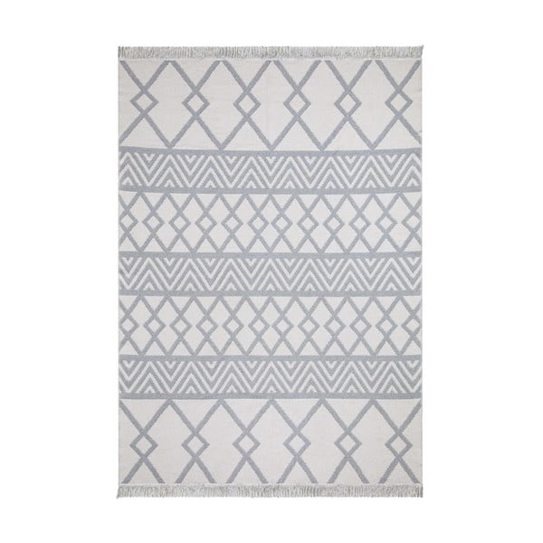 Biało-szary bawełniany dywan Oyo home Duo, 120 x 180 cm