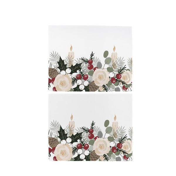 Zestaw 2 bawełnianych świątecznych serwetek Butter Kings Fir Branches, 45x35 cm-image-1