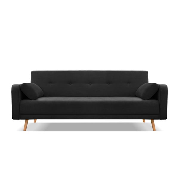 Czarna sofa rozkładana Cosmopolitan Design Stuttgart, 212 cm