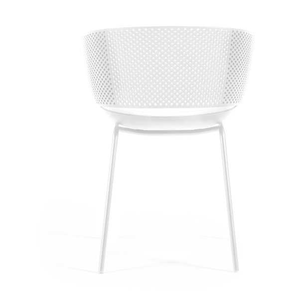 Białe metalowo-plastikowe krzesło ogrodowe Yeray – Kave Home-image-3