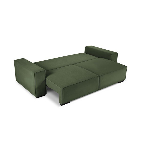Zielona sztruksowa rozkładana sofa Mazzini Sofas Azalea-image-3