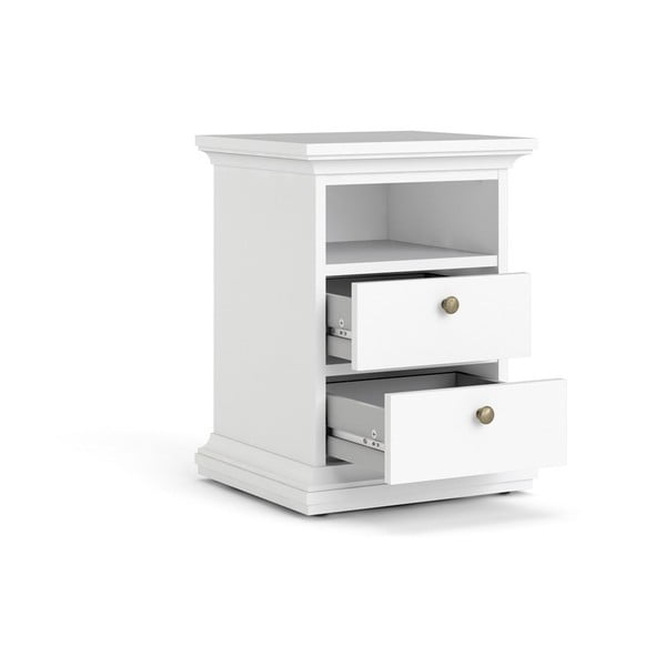 Biała szafka nocna z półkami Paris – Tvilum-image-4