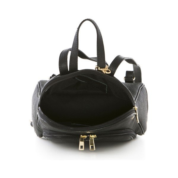 Czarny mały plecak skórzany Anna Morellini Oxana-image-4