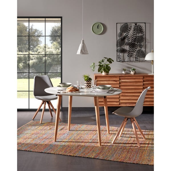 Biały rozkładany stół z białym blatem 90x120 cm Oqui – Kave Home-image-1