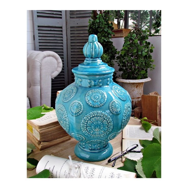 Niebieski wazon ceramiczny Orchidea Milano Potiche
