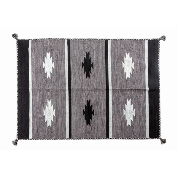 Ciemnoszary dywan ręcznie tkany Navaei & Co Kalush Kilim 113, 200x140 cm