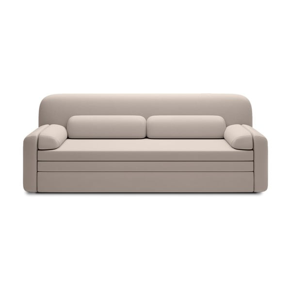 Beżowa aksamitna rozkładana/ze schowkiem sofa 236 cm Elioss – ELTAP