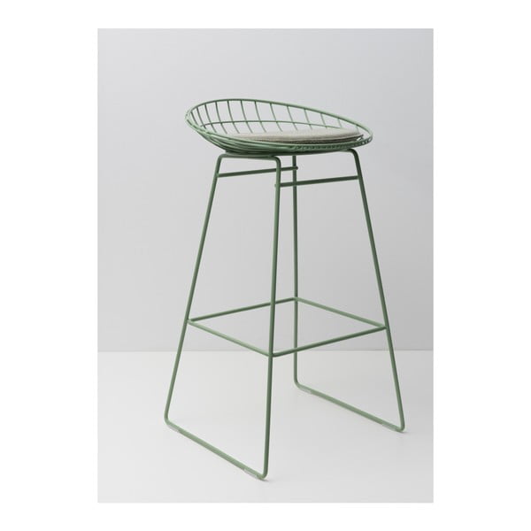 Zielony druciany stołek z siedziskiem Pastoe, 75 cm