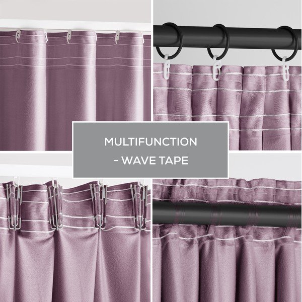 Jasnoróżowa aksamitna zasłona częściowo zaciemniająca (dimout) 140x270 cm Pleat – Restilo-image-2