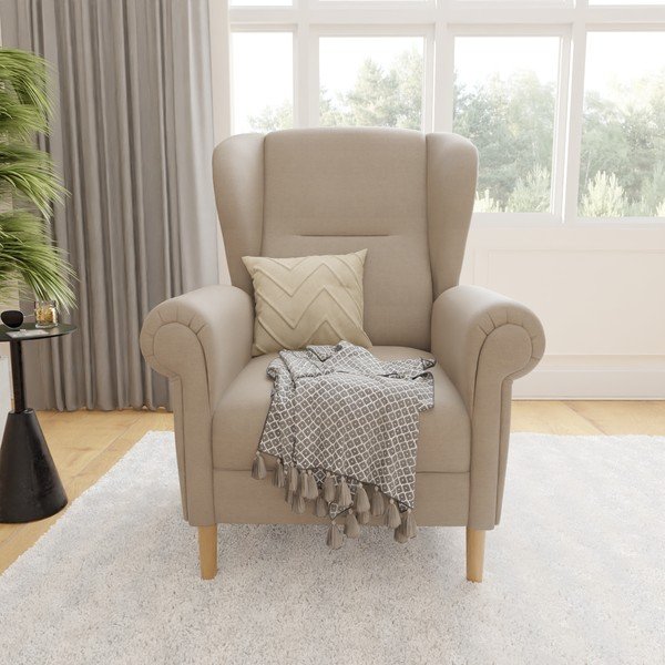 Jasnobrązowy fotel typu uszak Swan – Ropez-image-1