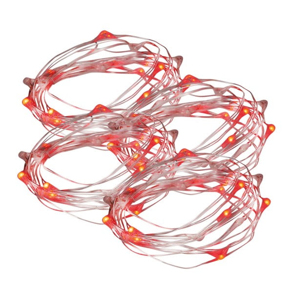 Zestaw 4 czerwonych łańcuchów świetlnych z LED Naeve Fairy, dł. 220 cm