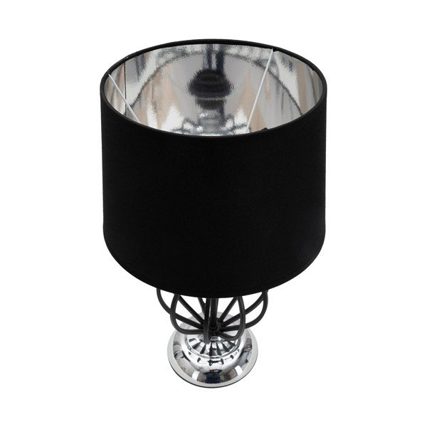 Lampa stołowa w czarno-srebrnym kolorze z tekstylnym kloszem (wys. 44,5 cm) Darky – Mauro Ferretti-image-2