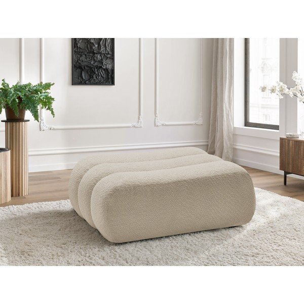 Beżowy podnóżek z materiału bouclé Azra – Bobochic Paris-image-1