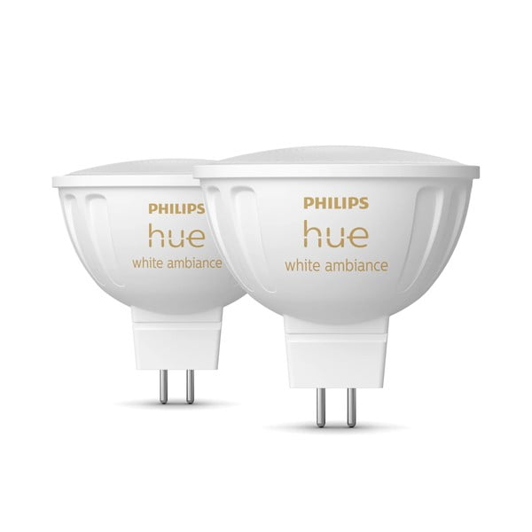 Inteligentne żarówki z gwintem GU 5,3, 5 W zestaw 2 szt. White ambiance – Philips Hue