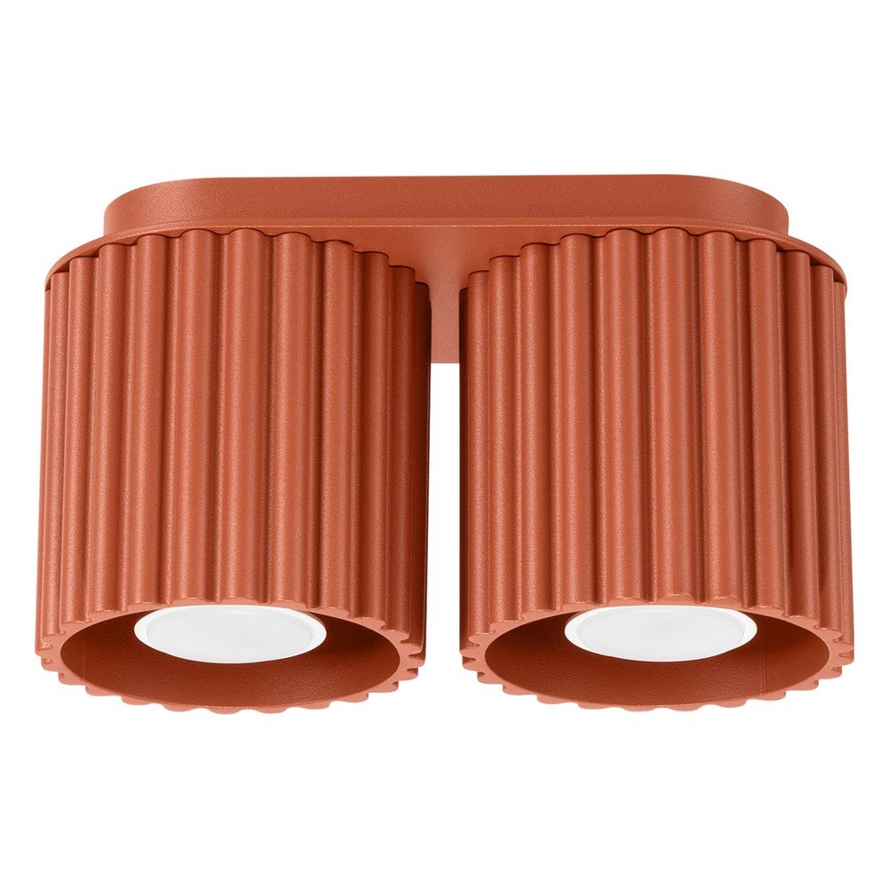 Metalowa lampa punktowa w kolorze terakoty 10x21 cm Zora – Sollux