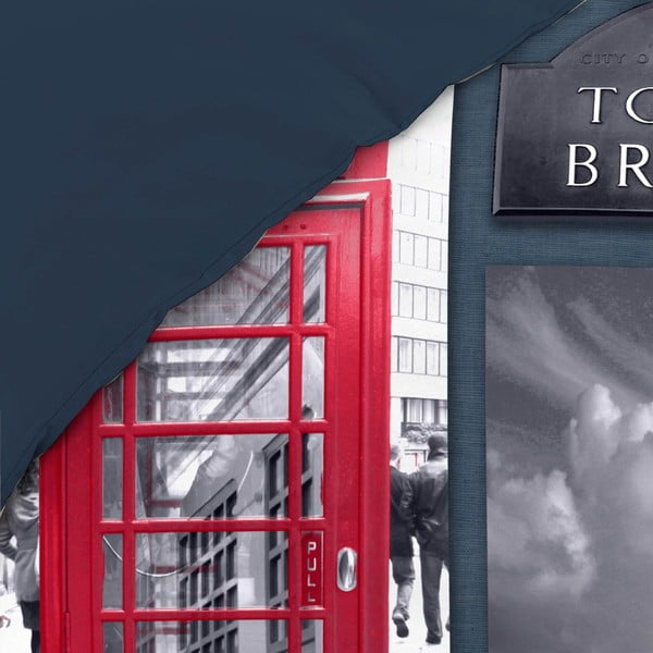 Ciemnoniebieska bawełniana pościel jednoosobowa 140x200 cm City London – douceur d'intérieur-image-3