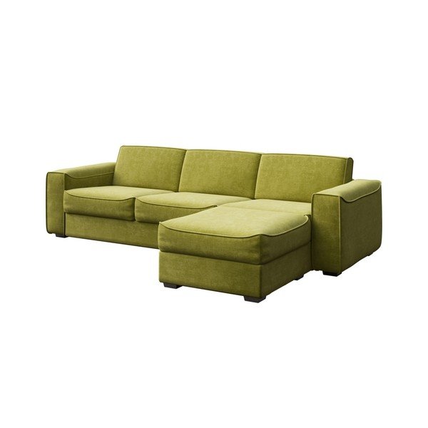Oliwkowa sofa rozkładana z wielofunkcyjnym szezlongiem MESONICA Munro, dł. 308 cm-image-1