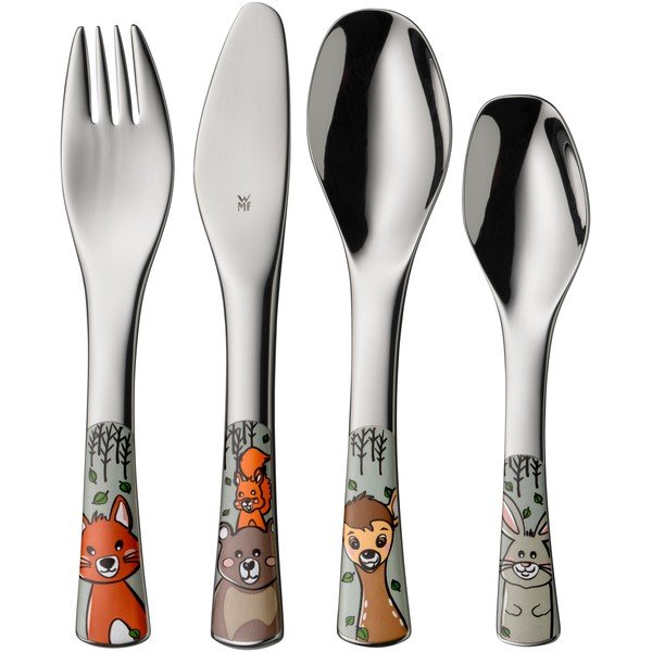 Sztućce dla dzieci ze stali nierdzewnej w kolorze srebra 4 szt. Forest Friends – WMF