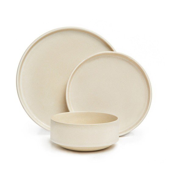 18-częściowy zestaw kremowych naczyń z kamionki Bonami Selection Malia